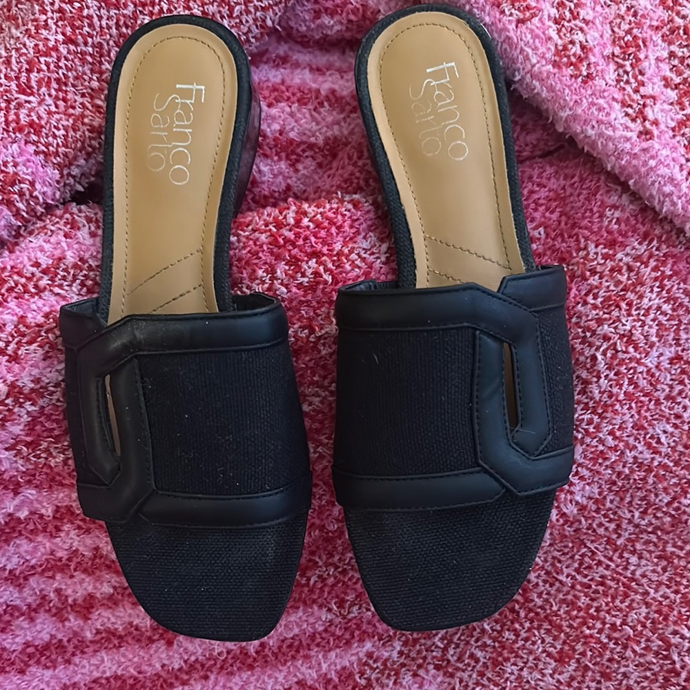 Franco Sarto Women's Black Slide Sandals